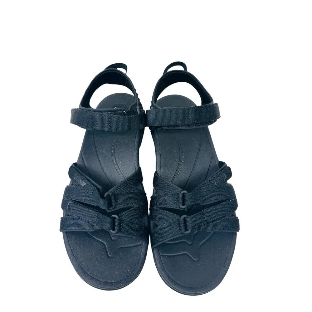 Teva Tirra All Black Strappy Slingback Hiking Sandals Women's Size 9 FD1322E